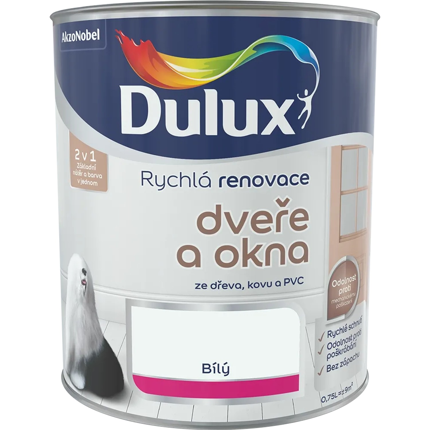 Dulux Rychlá renovace dveře a okna skandinávská bílá 0,75 l