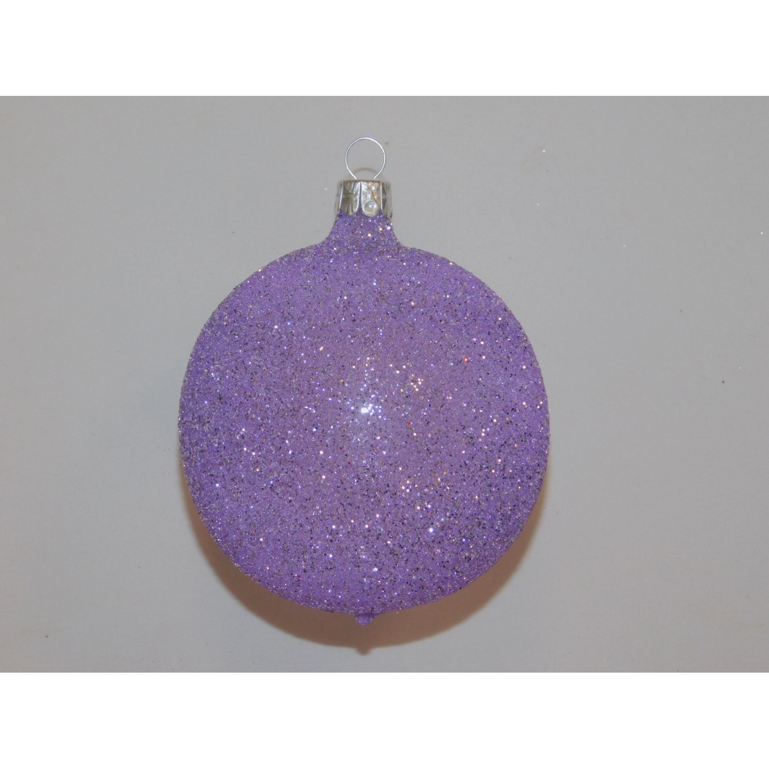 ONREX Vánoční ozdoba skleněná koule fialová posyp pr. 8 cm
