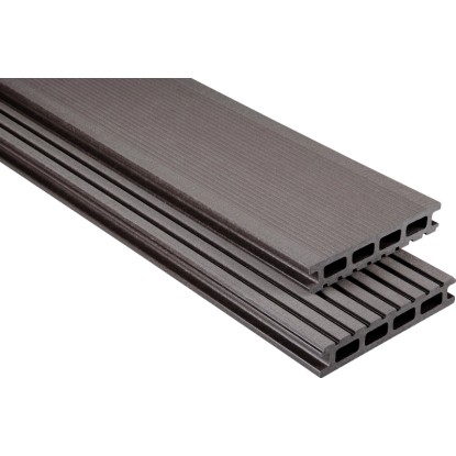 KOVALEX Terasové prkno WPC EXKLUZIV kartáčované šedo-hnědé 26 x 145 mm - metráž