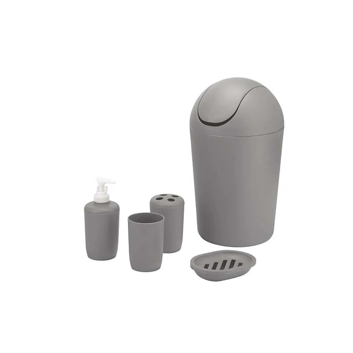 Sada koupelnových doplňků šedá