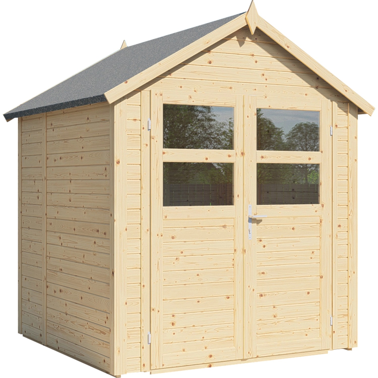 Bertilo Zahradní domek Visby 2, přírodní, 175 x 181 cm