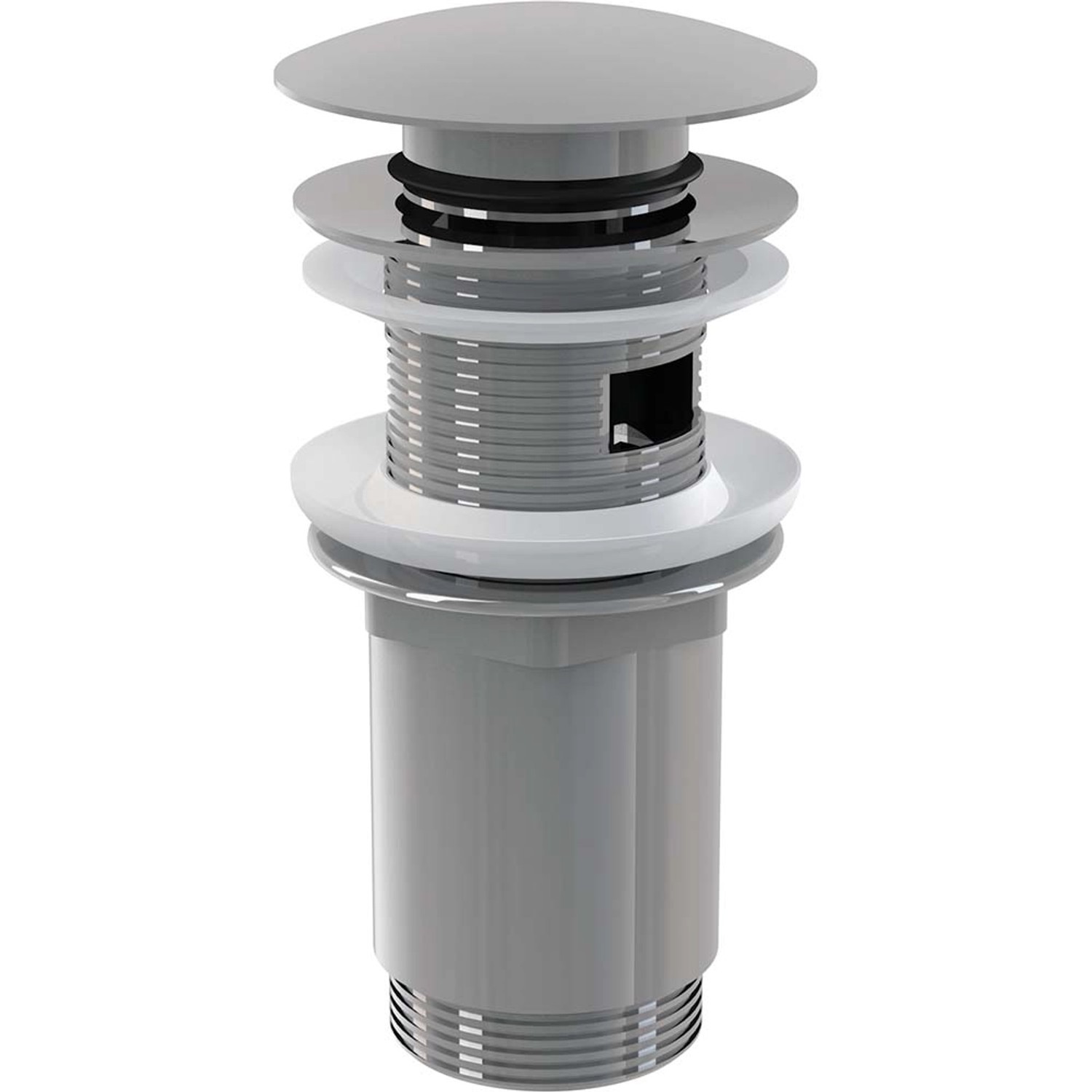 Alca Výpusť umyvadlová A392C CLICK/CLACK 5/4" s přepadem, kov, velká zátka