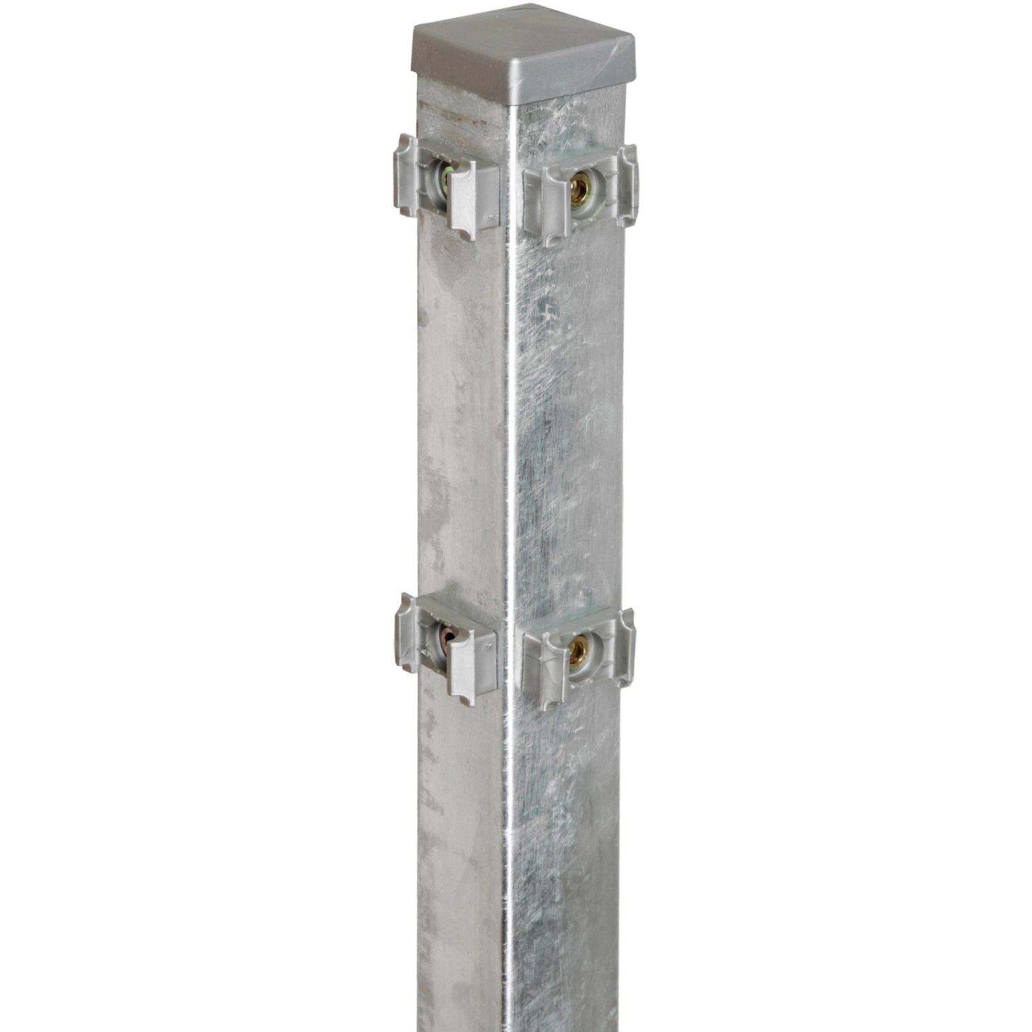 Floraworld Rohový plotový sloupek s upínacími deskami pozink 6 x 6 x 180 cm