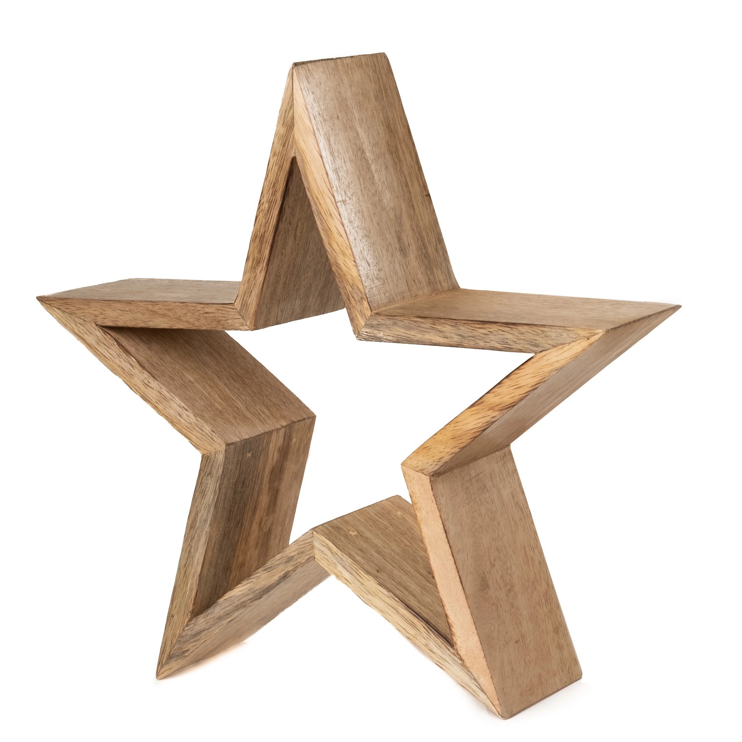 DRAGIMEX Stojací dekorace hvězda z mangového dřeva 31,5 x 33 cm, 1 ks