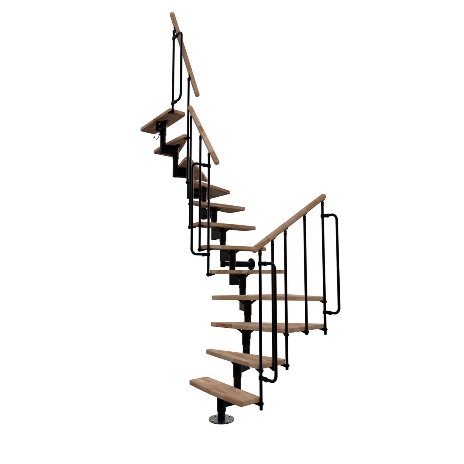 Minka STAIRS Lomené modulové schodiště Joker 180° buk/černá, 304,2 cm