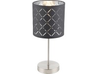 GLOBO Stolní lampa KIDAL, E14, tmavě šedé/matný nikl, pr. 15 x 35 cm