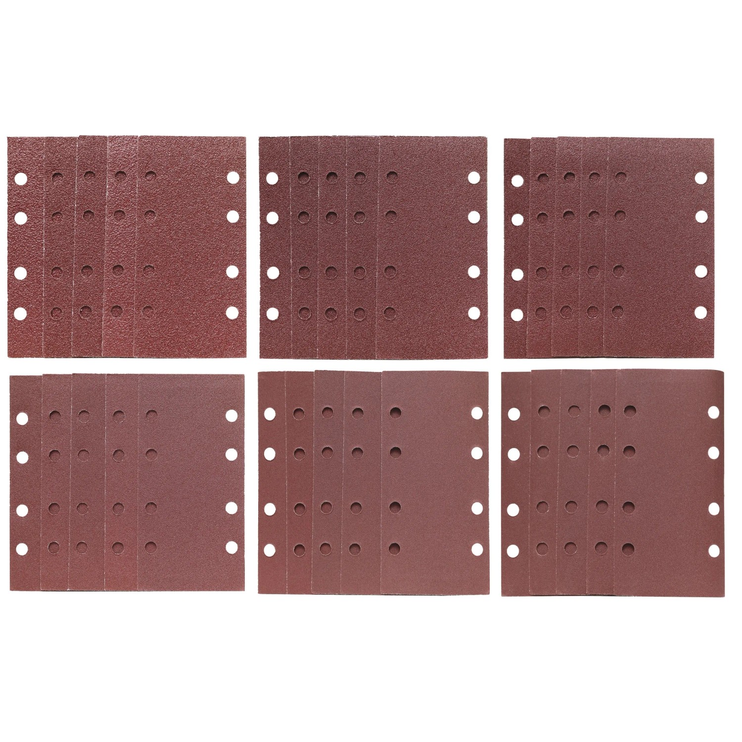 LUX-TOOLS Brusný papír pro vibrační brusky 8 otvorov 93 x 185 mm, 30dielny set