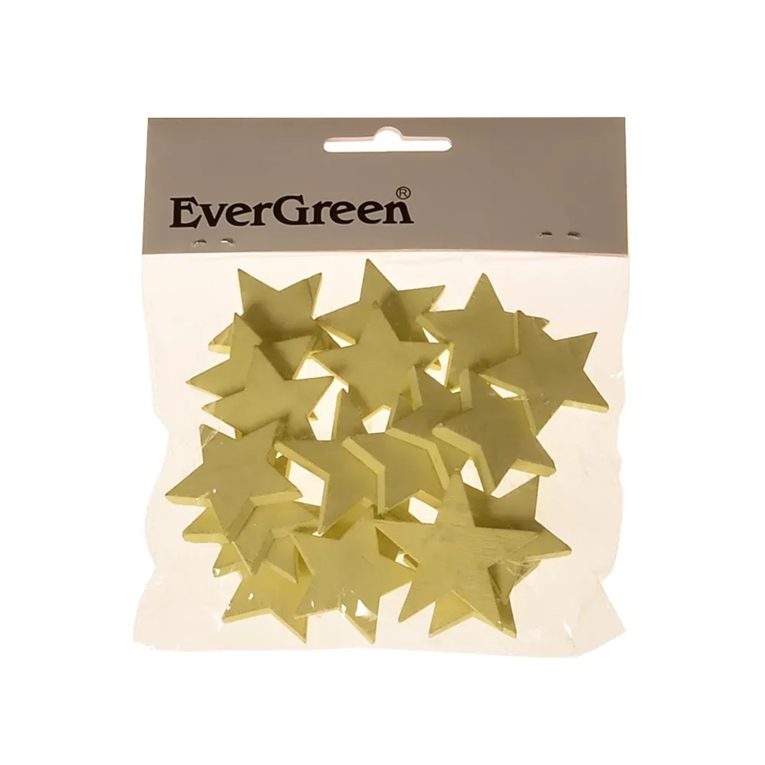 Hvězdičky dřevěné 20 ks, 4 cm, žluté