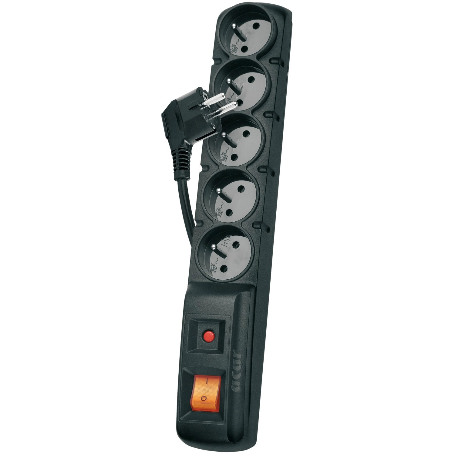 EMOS Přepěťová ochrana, 5 zásuvek, černá, 1,5 m