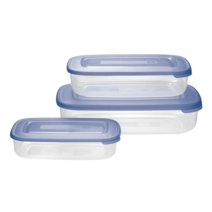 Tontarelli Sada dóz na potraviny obdélník, modrá, 3 ks