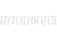 LED světelný řetěz se sněhovými vločkami 15 LED teplé bílé barvy průhledný kabel