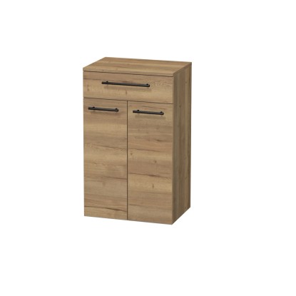 INTEDOOR Nízká skříň BEE, úchyt černý, 1 zásuvka, 2 dveře, š. 50cm, dub Halifax