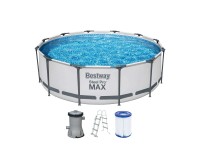 Bestway Bazén Steel Pro Max vč. kartušové filtrace sv.šedá pr. 366 x 100 cm (GS)