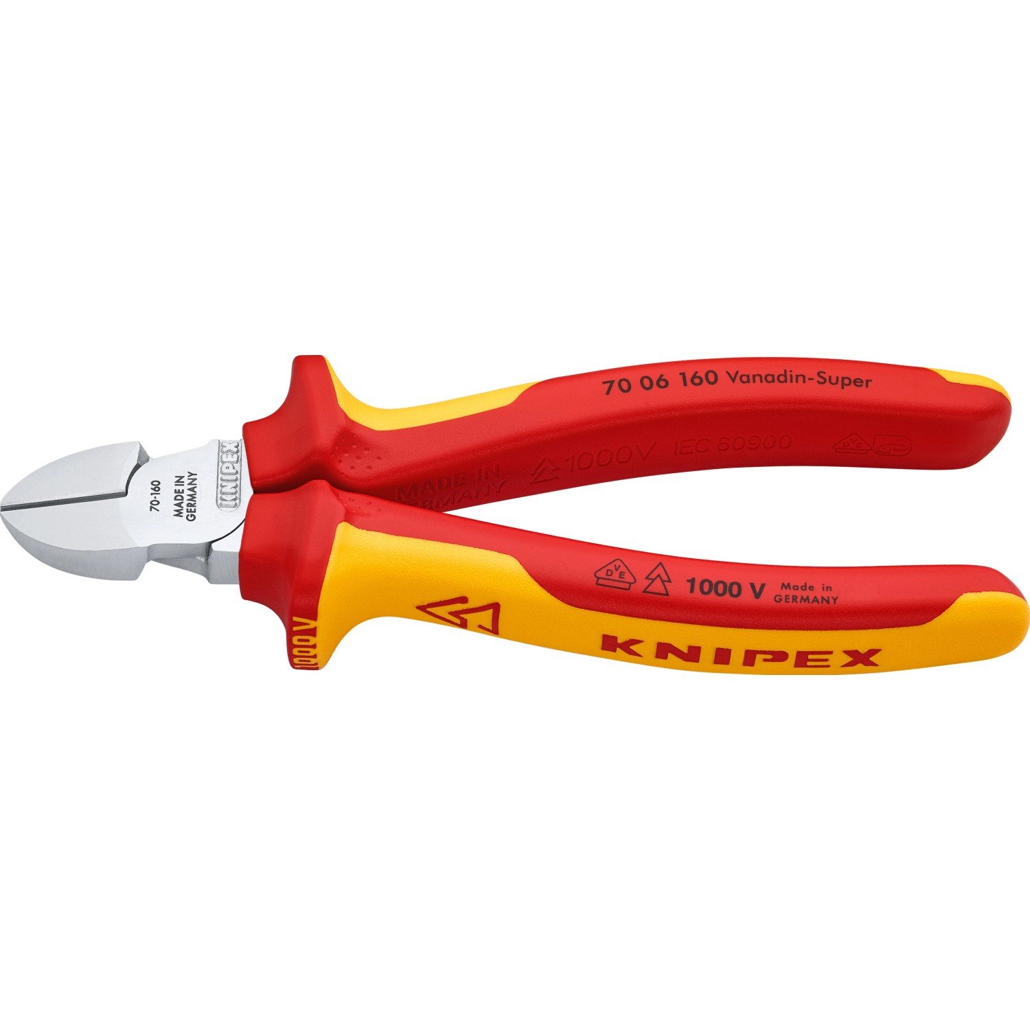 Knipex Boční štípací kleště, chromované, izolované vícekomp.návleky, VDE, 160 mm