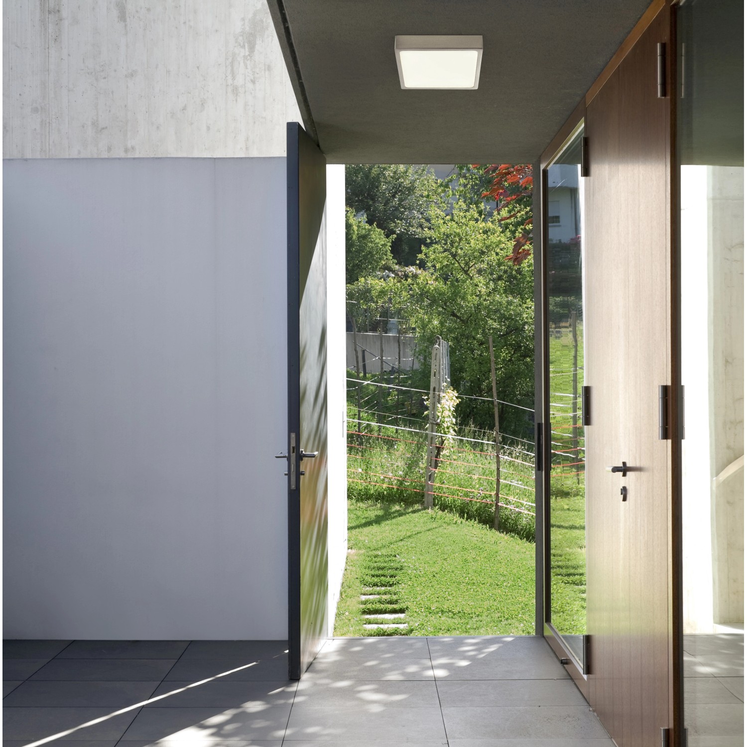 Globo LED stropní svítidlo Vitos, čtverc., 15 W, mat. nikl, 14,5 x 14,5 x 2,6 cm