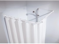 Kleine Wolke Rohová tyč pro sprchové závěsy bílá, pr. 25 mm, 90 x 90 cm