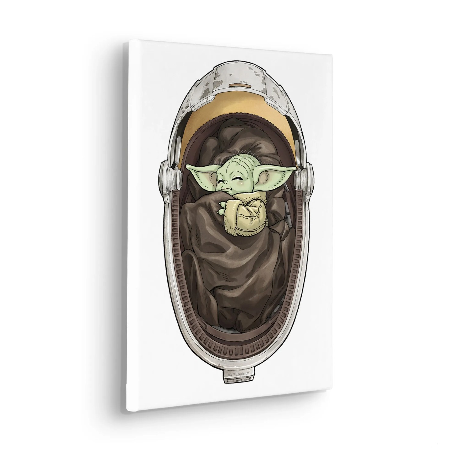 Komar Nástěnný obraz na rámu Star Wars The Mandalorian Grogu Sleeping 30 x 40 cm