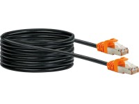 Schwaiger Síťový kabel CAT7 (S/FTP) RJ45, černá/oranžová, 10 m