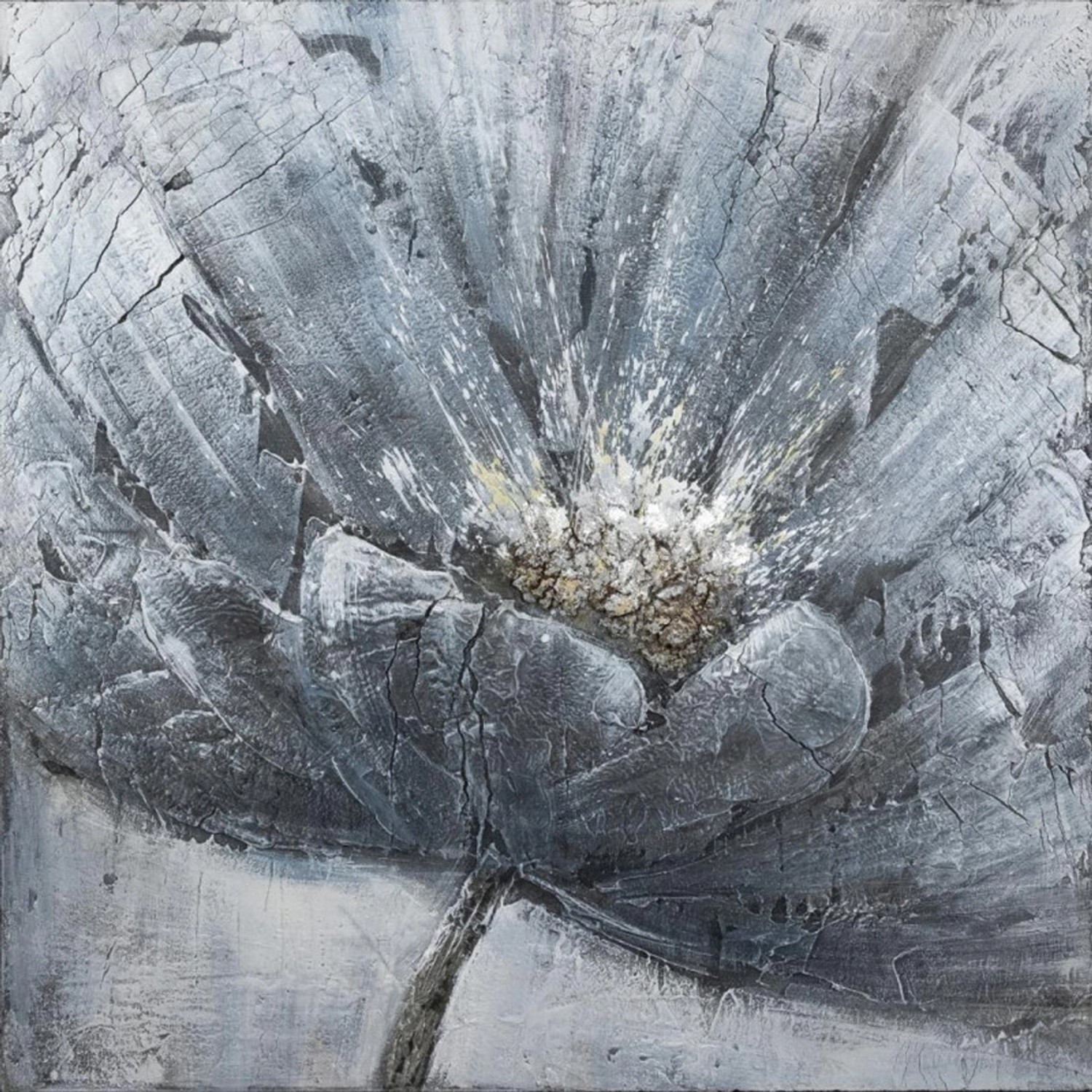 FALC Malovaný obraz Modrý květ 100 x 100 cm