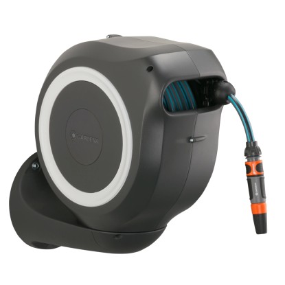 GARDENA Nástěnný box RollUp M bílý se samonavíjecí hadicí 11 mm, 20 m