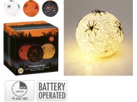 Koopman Papírová koule s pavoukem s 15 LED diodami, různé druhy, pr. 15 cm