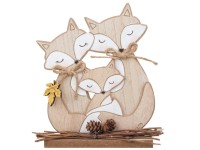 Anděl Přerov Dřevěná dekorace, liščí rodinka, 16 cm