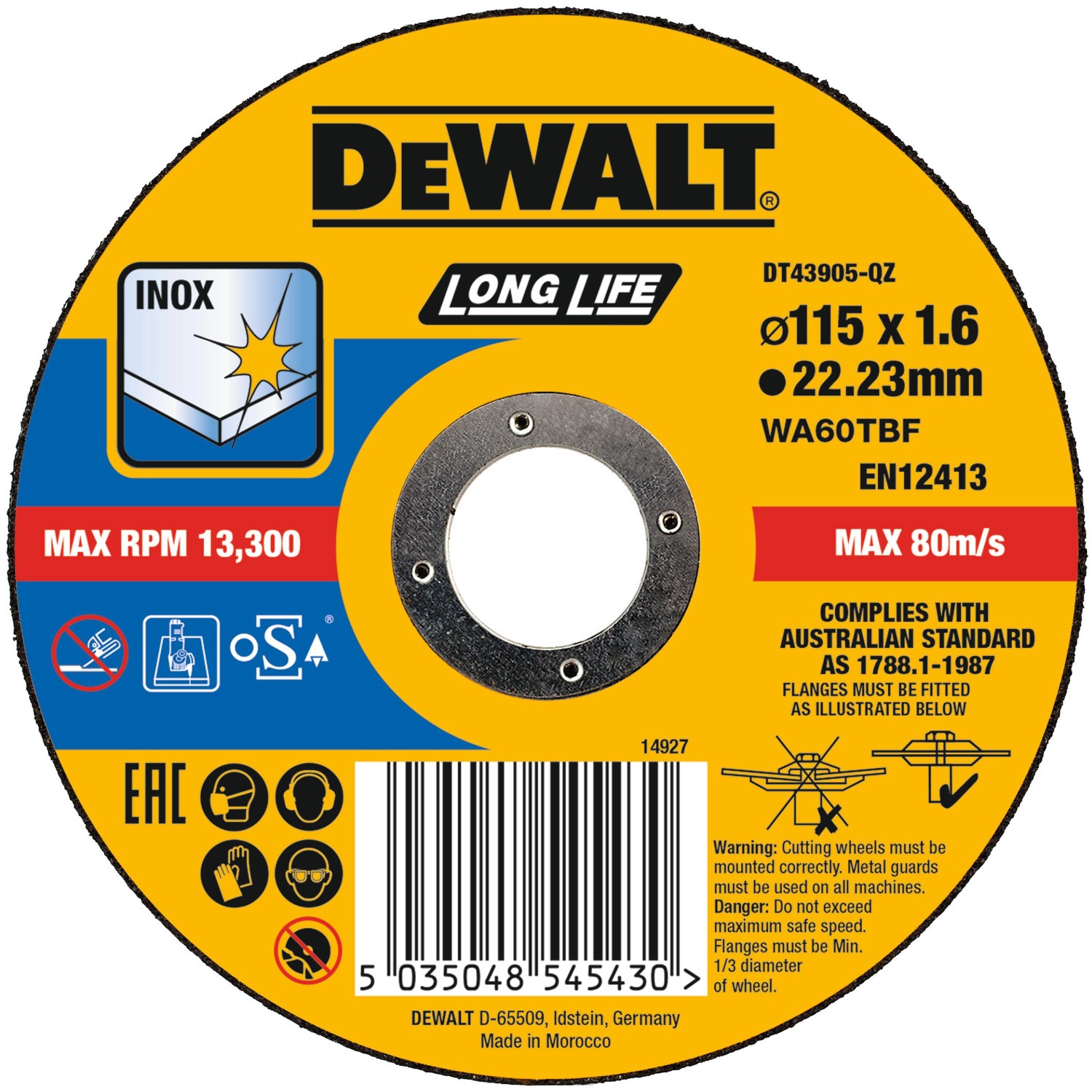 DeWalt Řezný kotouč na nerez DT43905 pr. 115 x 22,23 mm