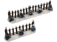 Luville Dřevěné ploty se zasněženými stromky, 13 x 3 x 4 cm