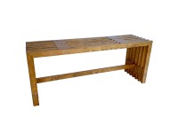 Dřevěná zahradní lavice Quadra přírodní lakovaná 110 x 45 x 32,5 cm