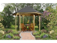 Weka Dřevěný zahradní altán 656 vel. 1 bez šindelů, 326 x 376 x 295 cm