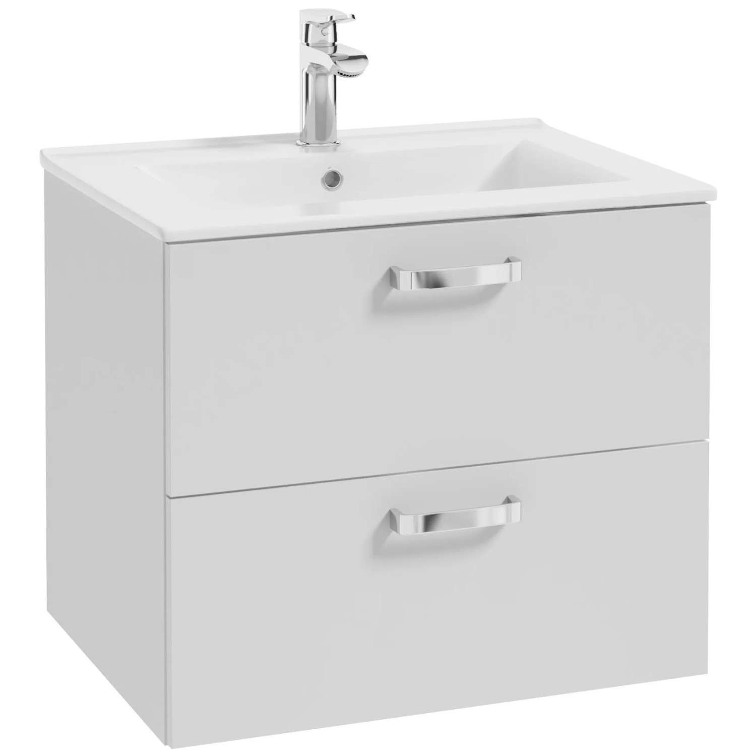 Deftrans Koupelnová skříňka FOCUS D50 s umyvadlem, lesklá bílá, 51 x 52 x 40 cm