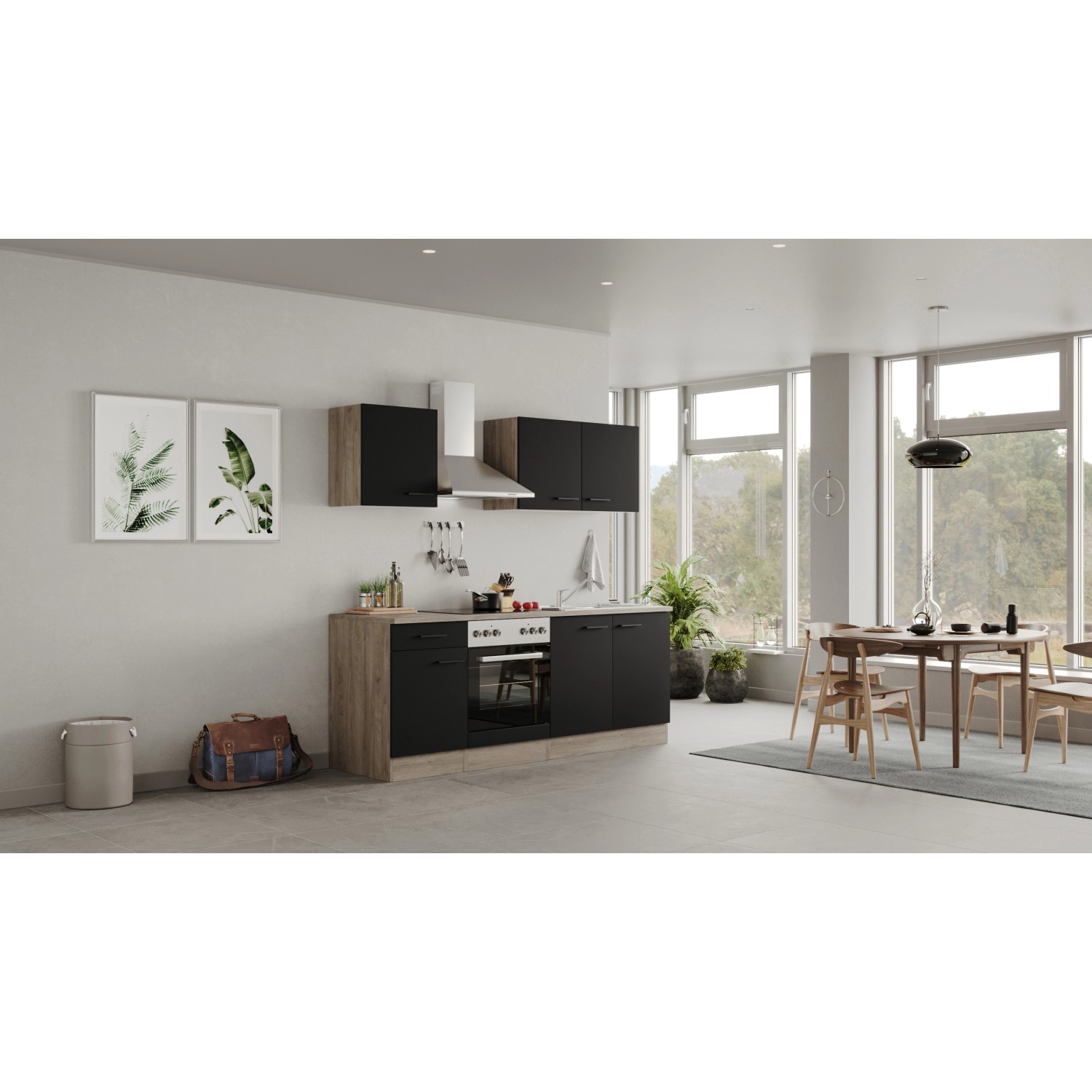 Flex-Well Kuchyně Capri 210 cm/typ 2 - trouba/varná deska/digestoř