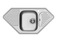 PYRAMIS Nerezový dřez MEDUSA CORNER 1B 2D hladký, 95 x 50 cm PYRAMIS Nerezový dřez MEDUSA CORNER 1B 2D hladký, 95 x 50 cm