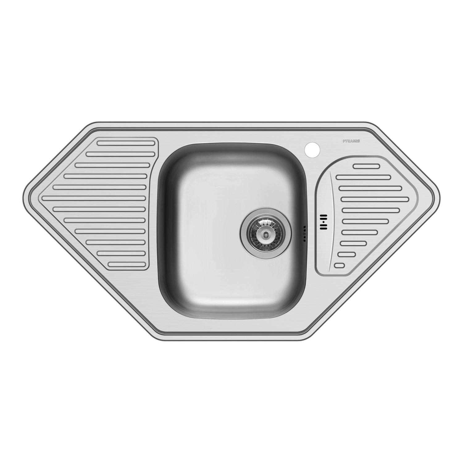 PYRAMIS Nerezový dřez MEDUSA CORNER 1B 2D hladký, 95 x 50 cm