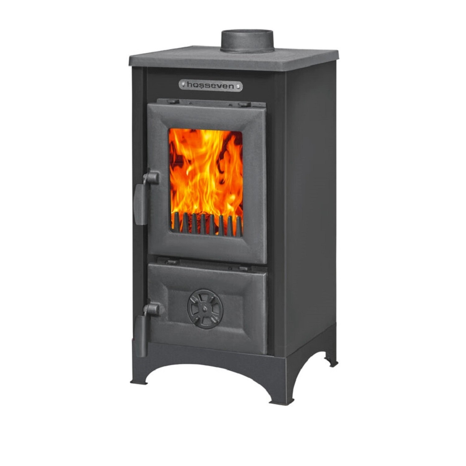 Hosseven Krbová kamna 9008 Mini 7,09 kW, černá, 41 x 38,2 x 80 cm