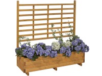 Gaspo Dřevěný truhlík Gmunden s treláží, medově hnědá, 136 x 37 x 136 cm