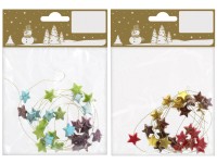 Drátěná girlanda s plastovými hvězdami, 150 cm, různé druhy