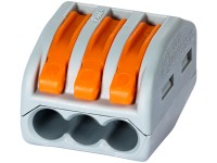 WAGO Páčková spojovací svorka 222, 3 vodiče, max. 4 mm2, 5 ks