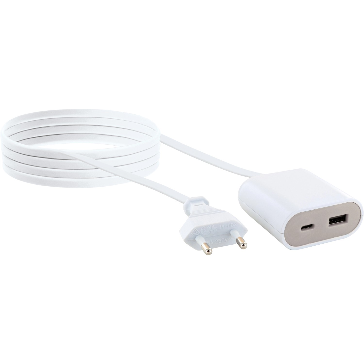 Schwaiger Prodlužovací nabíječka USB-C/USB-A, 17,5W/230V, 2,5 m