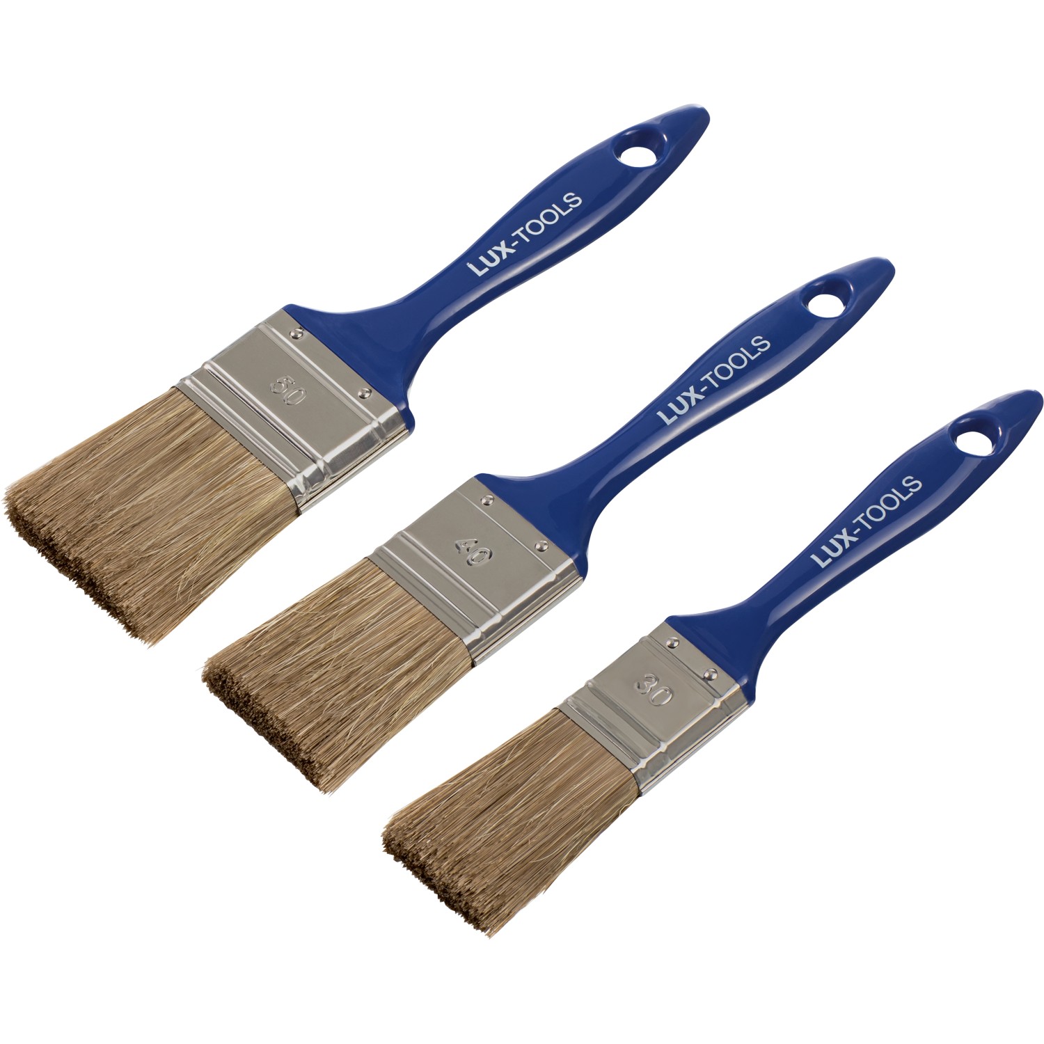 LUX-TOOLS Sada plochých lazurovacích štětců 1K, 3dílná (30/40/50 mm)