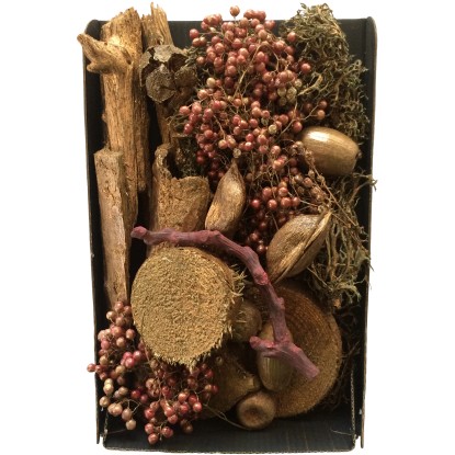 Dekorativní mix sušených květin přírodní/červené