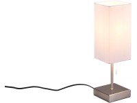 REALITY Stolní lampa OLE matný nikl/bílá 1 x E27 max. 25 W, 10 x 35 x 10 cm