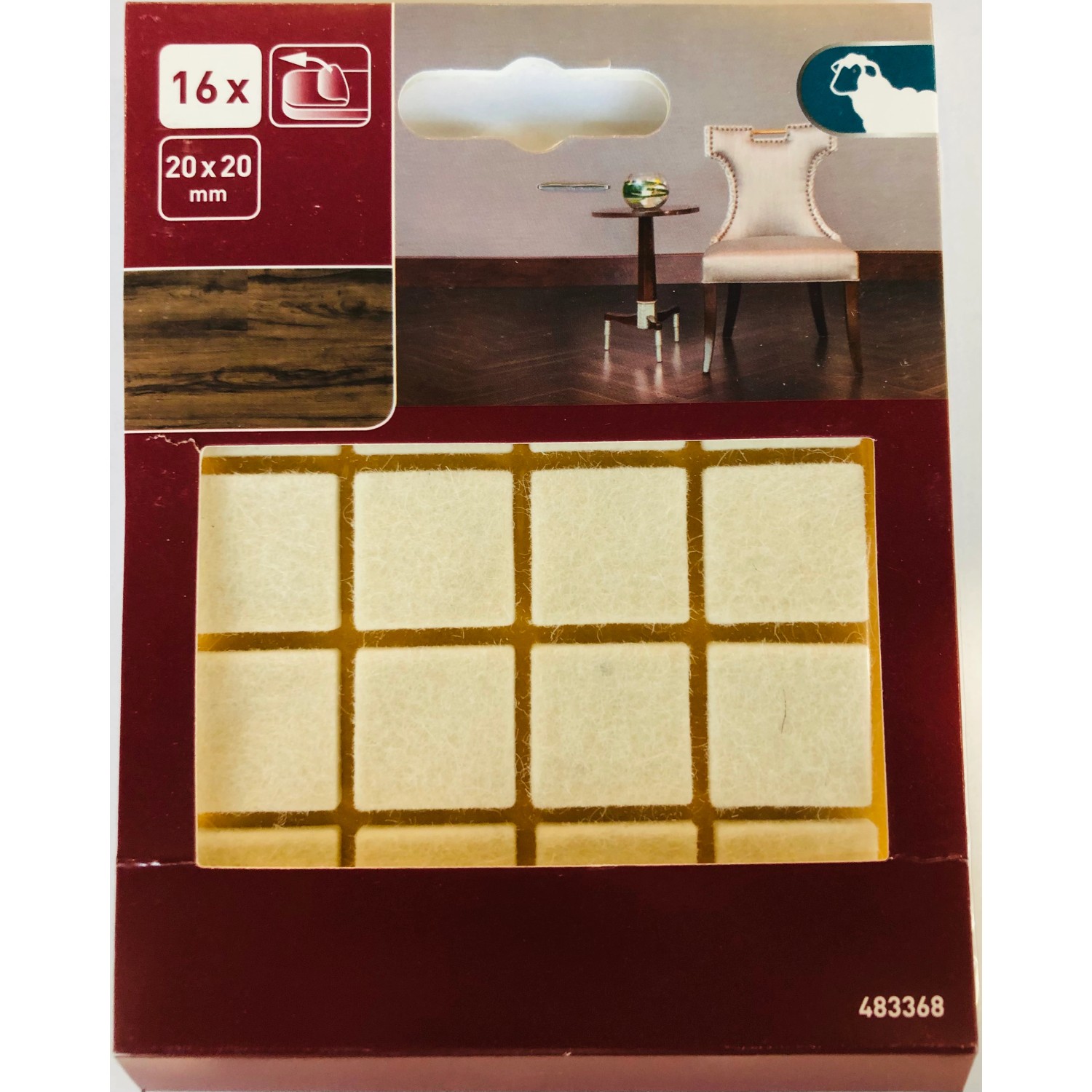 OBI Samolepicí plstěné podložky Prémium 20 x 20 mm, 16 ks