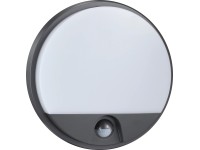 EURAKLES LED stropní svítidlo DARJA SENZOR 10W 800lm IP54 antracit pr. 21x4,9cm