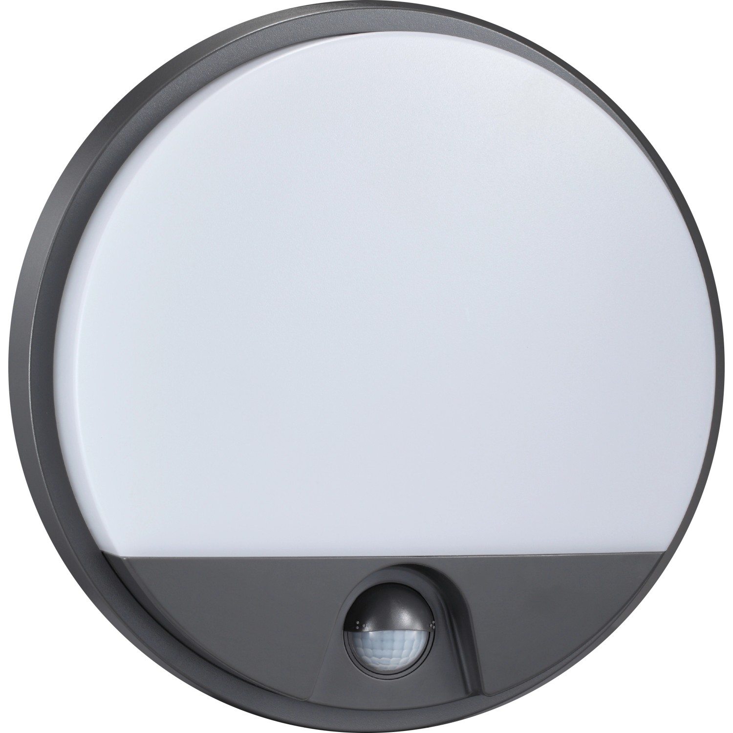 EURAKLES LED stropní svítidlo DARJA SENZOR 10W 800lm IP54 antracit pr. 21x4,9cm