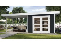 Weka Designový zahradní domek 126 B vel. 1, antracitová, 590 x 241 cm
