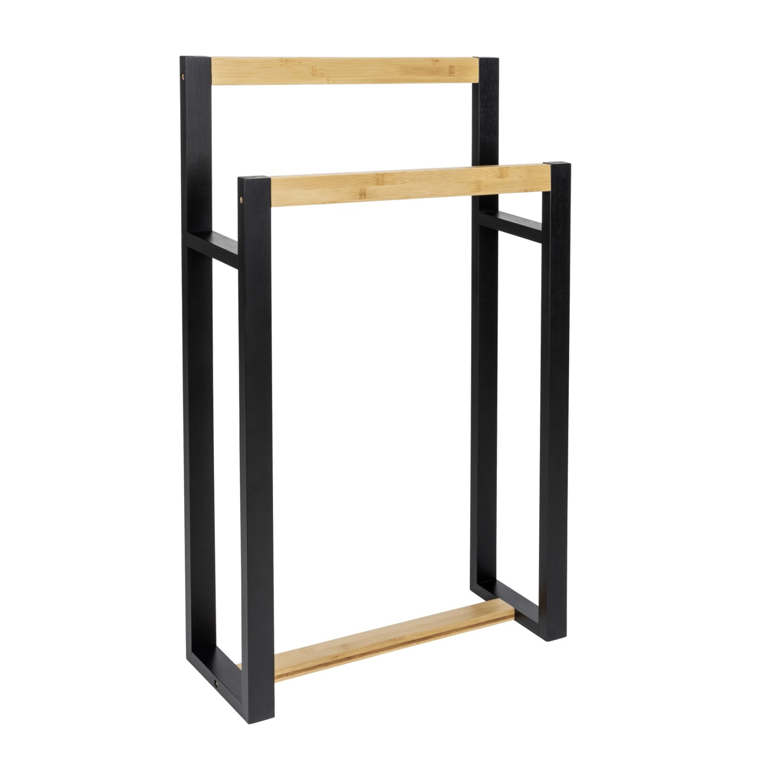 Wenko Stojan na ručníky Braidi, bambus/černá, 55 x 20 x 89,5 cm