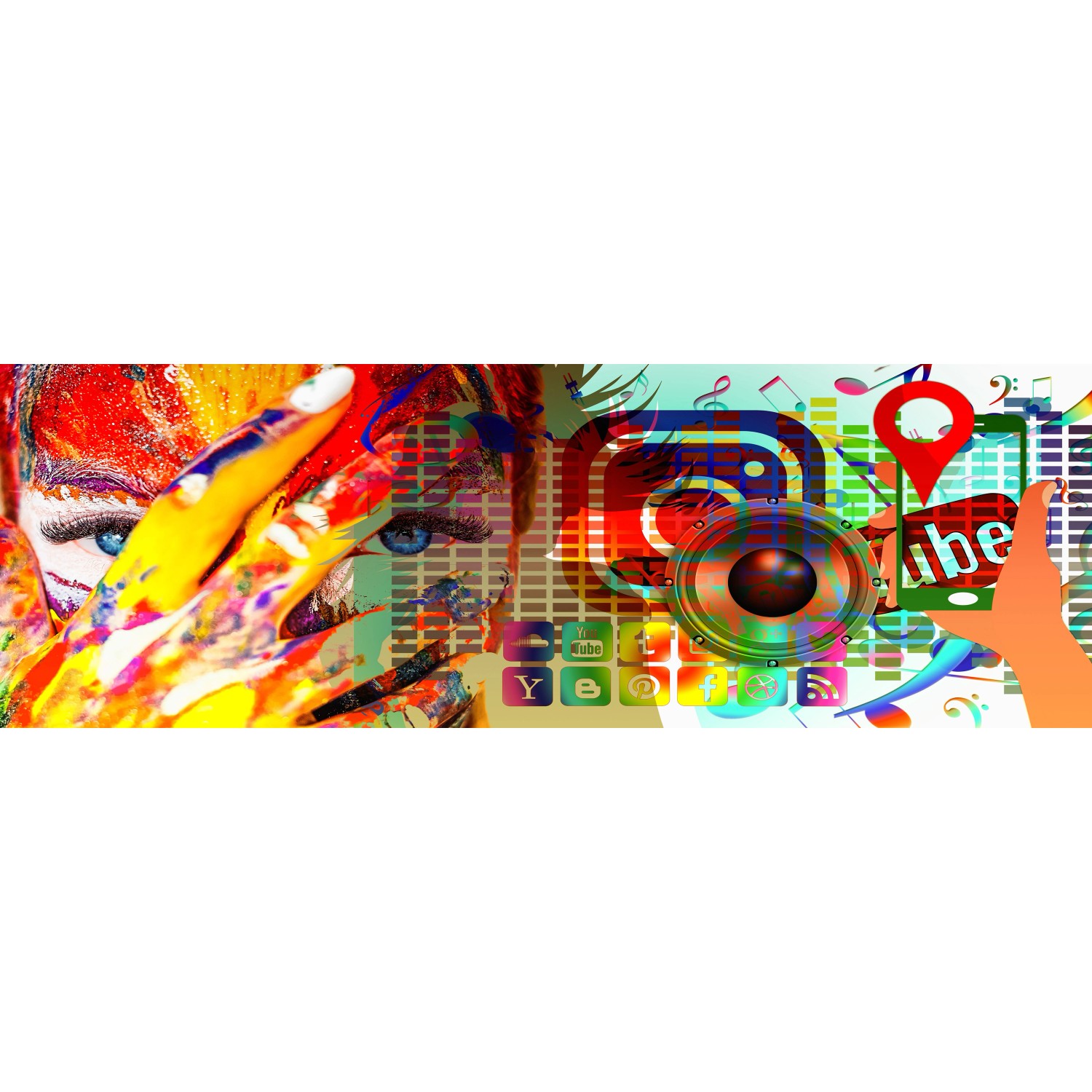 Bondecor Obraz, tištěné plátno Abstrakt 50 x 150 cm