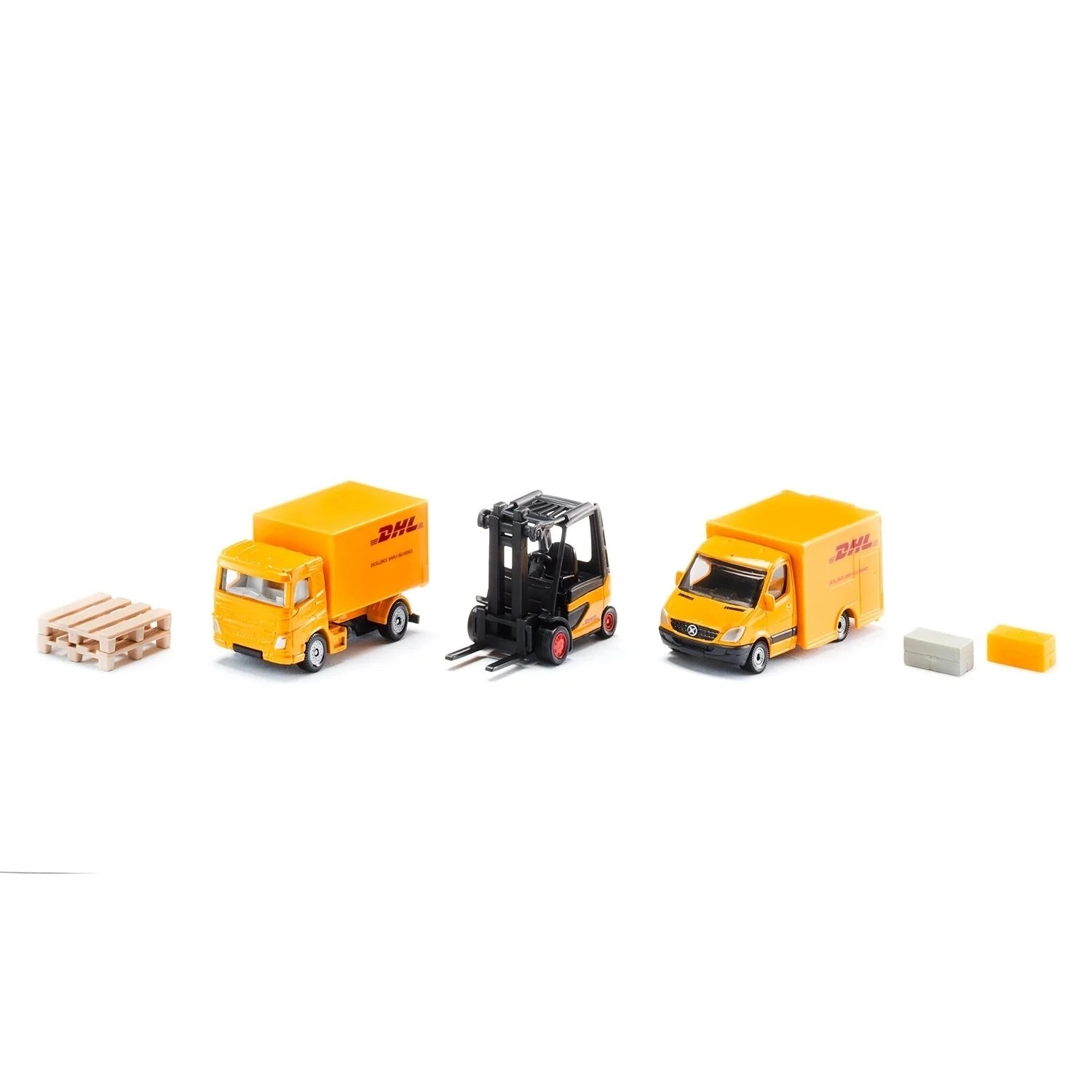 SIKU Kovový model set logistických vozidel DHL, 4 ks