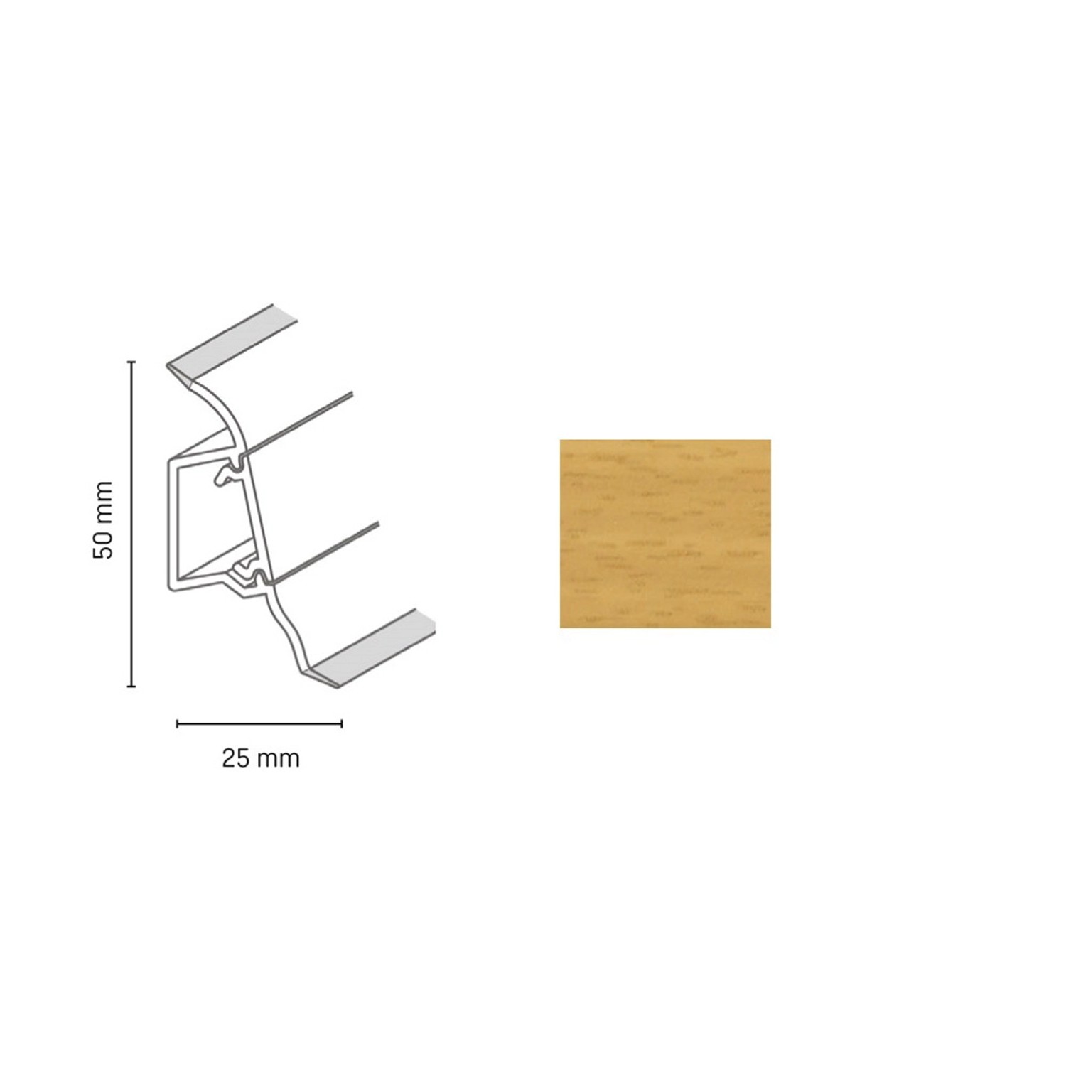 Döllken Profiles Lišta SLK 50 2097 buk corona 50 x 25 x 2500 mm